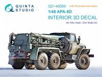 Quinta Studio QD+48569 APA-5D 3D-Printed & coloured Interior on decal paper (KittyHawk/Zimi model) (with 3D-printed resin parts) 1/48