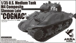 Asuka 35-052 U.S. Medium Tank M4 Composite Sherman Late Cognac 1/35