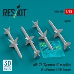 RESKIT RS48-0455 IM-7E Sparrow III missiles (4 pcs) (3D Printed) 1/48