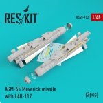 RESKIT RS48-0192 AGM-65 Maverick missile with LAU-117  (2pcs) 1/48