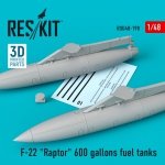 RESKIT RSU48-0198 F-22 RAPTOR 600 GALLONS FUEL TANKS 1/48
