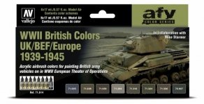Vallejo 71614 WWII British Colors UK/BEF/Europe 1939-1945 8x17ml