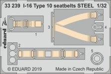 Eduard 33239 I-16 Type 10 seatbelts STEEL 1/32 ICM