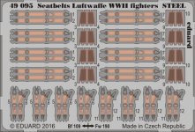 Eduard 49095 Seatbelts Luftwaffe WWII fighters STEEL 1/48