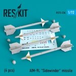 RESKIT RS72-0236 AIM-9L Sidewinder  missile (4 PCS) 1/72