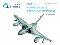 Quinta Studio QD48114 Mirage 2000-5 3D-Printed & coloured Interior on decal paper (for Kinetic kit) 1/48