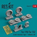 RESKIT RS48-0151 Fw-190/Ta-152 (Late version) Type 1 wheels set 1/48