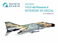 Quinta Studio QD72091 F-4D 3D-Printed & coloured Interior on decal paper (Fine Molds) 1/72