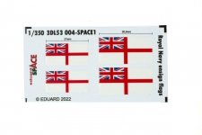  Eduard 3DL53004 Royal Navy ensign flags 1/350