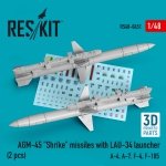 RESKIT RS48-0451 AGM-45 SHRIKE MISSILES WITH LAU-34 LAUNCHER (2 PCS) (3D PRINTED) 1/48