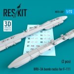 RESKIT RS72-0337 BRU-3A BOMB RACKS FOR F-111 (2 PCS) (3D PRINTED) 1/72