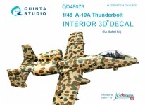 Quinta Studio QD48076 A-10A 3D-Printed & coloured Interior on decal paper (for Italeri kit) 1/48