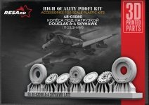 RESArm 48-03080  A-4M Skyhawk - Wheels under load (3D resin printing) 1/48