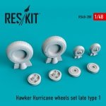 RESKIT RS48-0288 HAWKER HURRICANE WHEELS SET LATE TYPE 1 1/48