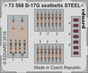 Eduard 73568 B-17G seatbelts STEEL AIRFIX 1/72
