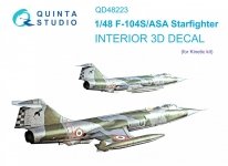 Quinta Studio QD48223 F-104S/ASA 3D-Printed & coloured Interior on decal paper (Kinetic) 1/48