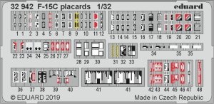 Eduard 32942 F-15C placards 1/32 TAMIYA