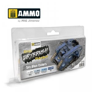 Ammo of Mig 7303 DRYBRUSH Set Blue Colors 4x40ml