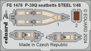 Eduard FE1478 P-39Q seatbelts STEEL ARMA HOBBY 1/48