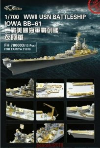 FlyHawk Model FH780003 WWII USN Battleship Iowa Gold Medal Edition (For Tamiya 31616) 1/700