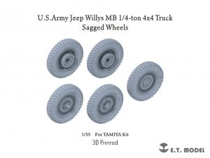 E.T. Model P35-156 U.S.Army Jeep Willys MB 1/4-ton 4x4 Truck Sagged Wheels 1/35
