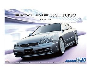 Aoshima 05596 Nissan ER34 Skyline 25GT Turbo 01 With Custom Wheels (1/24)