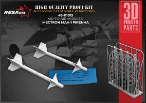 RESArm 48-01013 MAA 1 PIRANHA - Brazilian Mectron air-to-air missile (WITH DECAL) (3D resin printing) 1/48