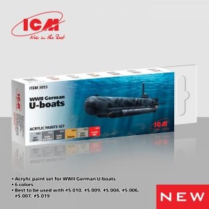 ICM 3053 Acrylic paints set for WWII German U-boats 12 ml х 6