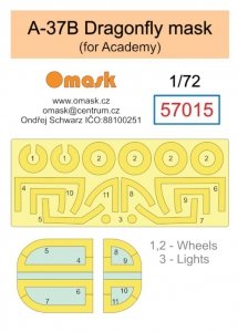 Omask 57015 A-37B Dragonfly mask (for Academy) 1/72