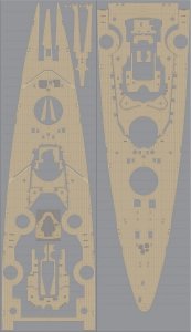 Pontos 35013WD1 DKM Bismarck Wooden Deck set (1:350)