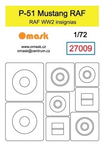 Omask 27009 P-51 Mustang RAF insignias 1/72