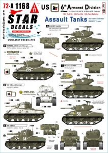 Star Decals 72-A1168 72-A1168 US 6th Armored Division 2 The Super-Sixth in Europe 1944-45 1/72