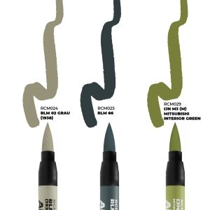 AK Interactive RCM110 WWII AXIS AIRCRAFT COCKPIT COLORS – RC MARKERS SET RCM024 RCM025 RCM029