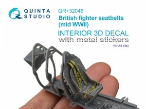 Quinta Studio QR+32046 British Fighter Seatbelts, mid WWII (with metal buckles) (All kits) 1/32