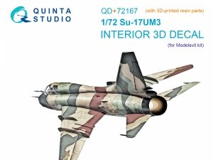 Quinta Studio QD+72167 Su-17UM3 3D-Printed & coloured Interior on decal paper (Modelsvit) (with 3D-printed resin part) 1/72