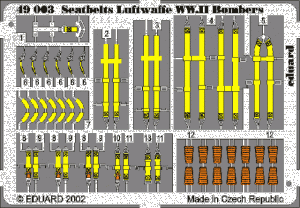 Eduard 49003 Seatbelts Luftwaffe WWII Bombers 1/48
