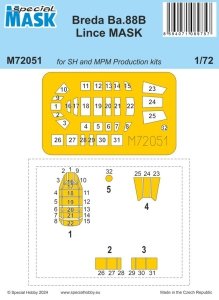 Special Hobby M72051 Breda Ba.88B Lince MASK (For Special Hobby And MPM Production Kits) 1/72