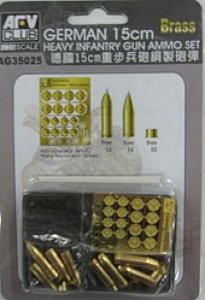 AFV Club AG35025 German 15cm Heavy Infantry Gun Ammo (brass) 1:35