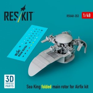 RESKIT RSU48-0353 Sea King folded main rotor for Airfix kit (3D printed) (1/48)