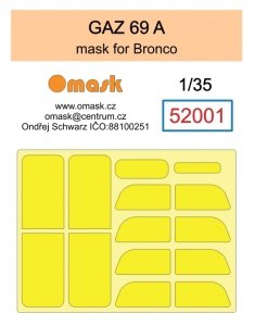 Omask 52001 GAZ 69 A mask (for Bronco) 1/35