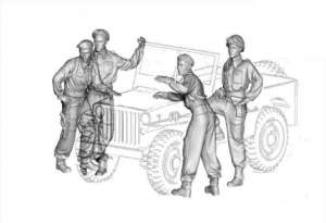 Glowel Miniatures 72003 British Tank Crew Discussing Route 1/72