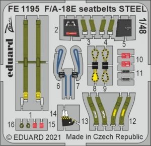 Eduard FE1195 F/A-18E seatbelts STEEL MENG 1/48