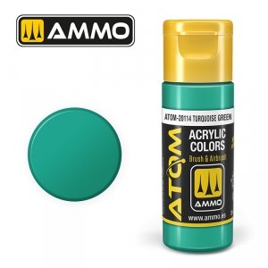 AMMO of Mig Jimenez 20114 ATOM COLOR Turquoise Green 20ml