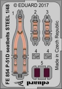 Eduard FE854 P-51D seatbelts STEEL AIRFIX 1/48