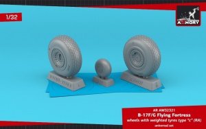 Armory Models AW32321 B-17F/G Flying Fortress wheels w/ weighted tyres type “c” (RA) 1/32