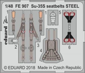 Eduard FE907 Su-35S seatbelts STEEL GREAT WALL HOBBY 1/48