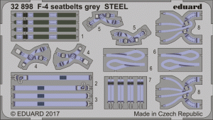 Eduard 32898 F-4 seatbelts grey STEEL 1/32
