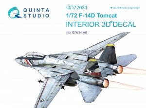 Quinta Studio QD72031 F-14D 3D-Printed & coloured Interior on decal paper (GWH) 1/72