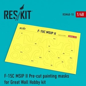 RESKIT RSM48-0010 F-15 MSIP ll Pre-cut painting masks for Great Wall Hobby (L4817) kit 1/48