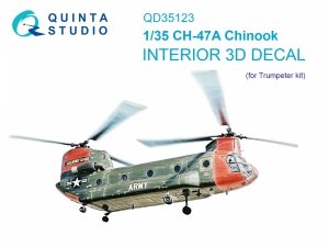 Quinta Studio QD35123 CH-47A 3D-Printed coloured Interior on decal paper (Trumpeter) 1/35